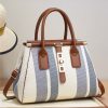 Contrasting Striped Handbag - TORFEO