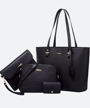 Black Four-Piece Large Bag Set - TORFEO