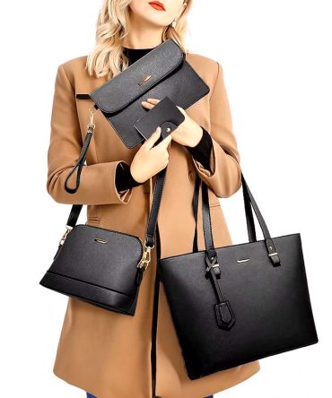 Black Four-Piece Large Bag Set - TORFEO