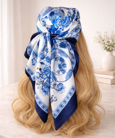 Azure Print Foulard Scarf - TORFEO