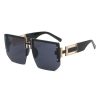Black Flat Top Rimless Sunglasses - TORFEO