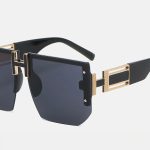 Black Flat Top Rimless Sunglasses - TORFEO