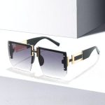 Black Flat Top Rimless Sunglasses - TORFEO