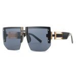 Black Flat Top Rimless Sunglasses - TORFEO