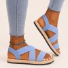 Sky Blue Anti-Slip Light Flat Sandals - TORFEO