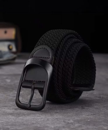 Black Braided Loop Unisex Belt - TORFEO