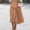 Caramel Beige Elegance Edge Skirt - TORFEO