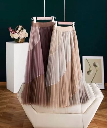 Mesh Pleated Skirt - TORFEO