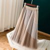 Nude Mesh Pleated Skirt - TORFEO
