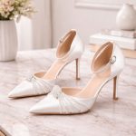 String Pearls White Shoes