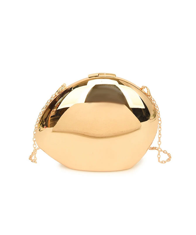 Gold Luminous Shell Clutch - TORFEO