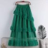 Green Tulle A-Line Skirt - TORFEO