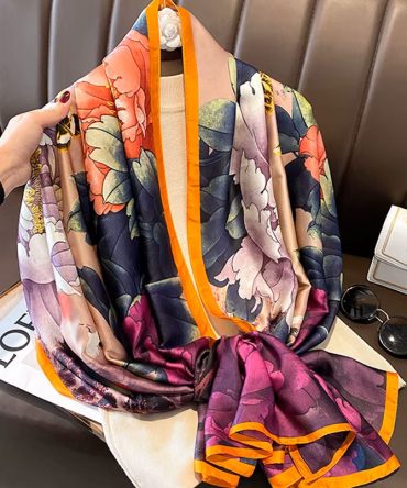 Vibrant Garden Print Scarf - TORFEO