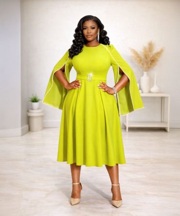 Lustrous Pearl Cape Dress - TORFEO