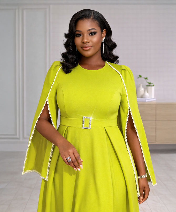 Lustrous Pearl Cape Dress - TORFEO