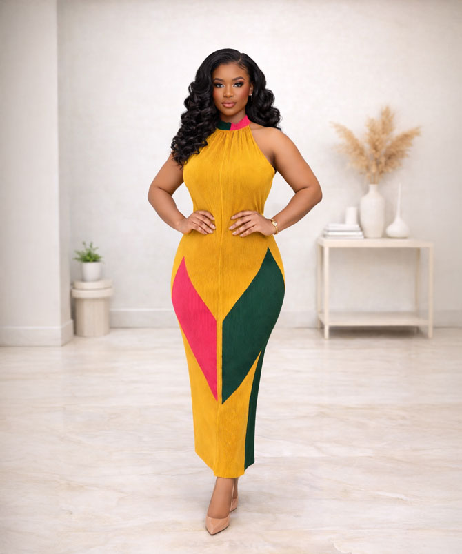 Chromatic Flow Miyake Dress - TORFEO