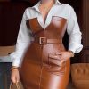 Sienna Empress Belted Dress - TORFEO