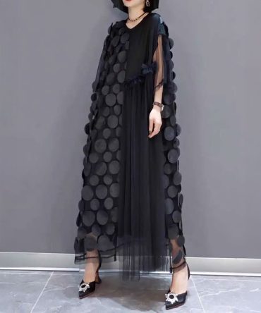 Velora Dot Mesh Dress - TORFEO