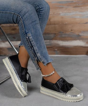 Black Glimmer Luxe Loafers - TORFEO