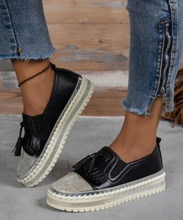 Black Glimmer Luxe Loafers - TORFEO