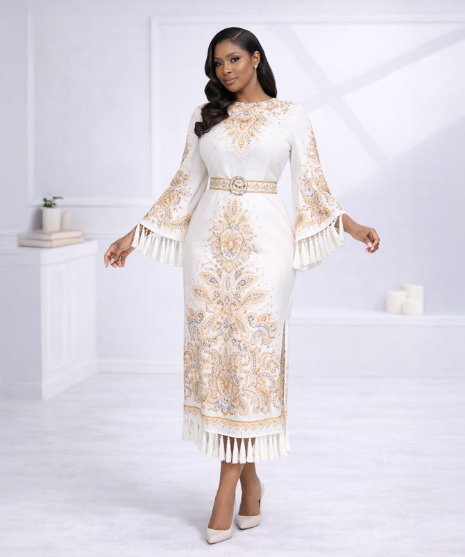 Aristocrat Print Tassel Dress - TORFEO