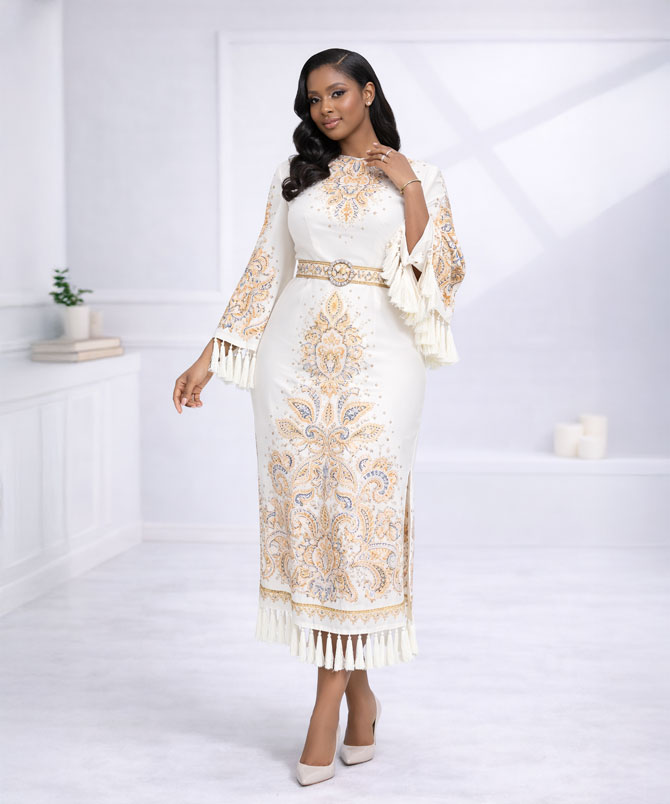 Aristocrat Print Tassel Dress - TORFEO