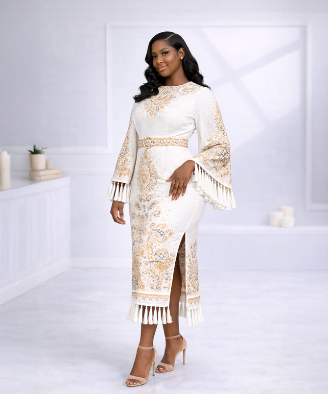 Aristocrat Print Tassel Dress - TORFEO