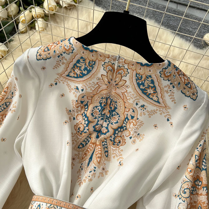 Aristocrat Print Tassel Dress - TORFEO