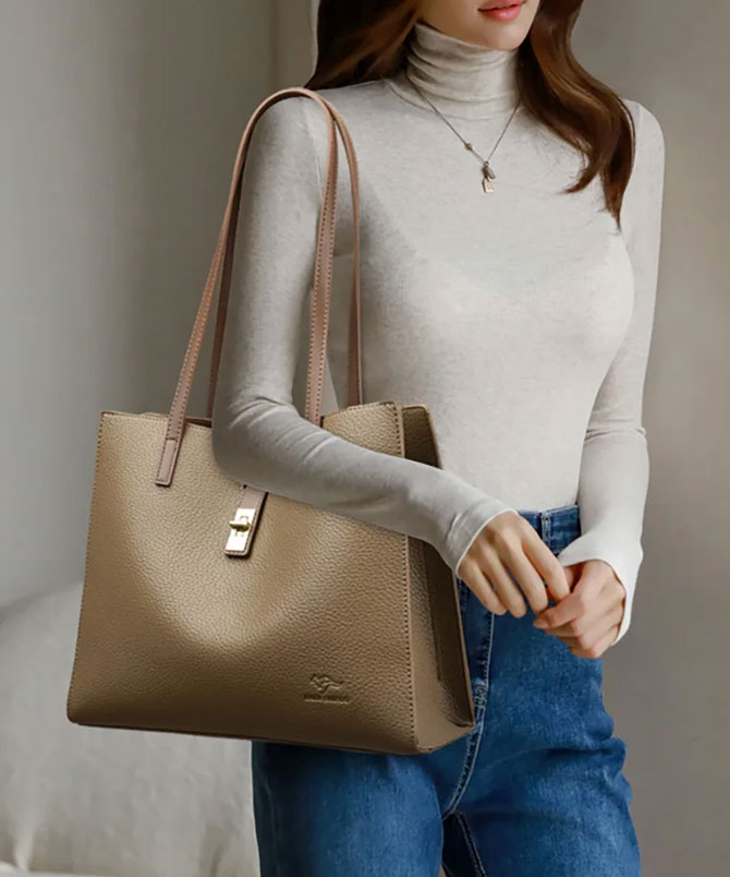Khaki City Muse Tote - TORFEO