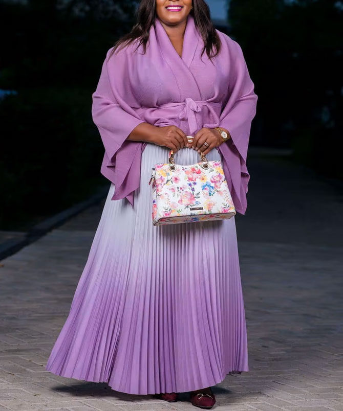 Lavender Miyake Two-Piece Set - TORFEO