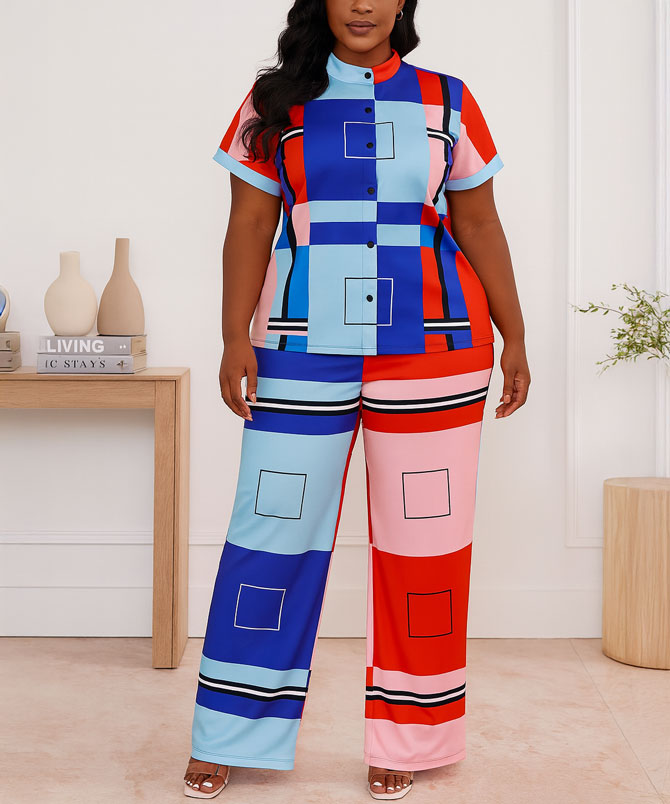 Color Block 2-Piece Set - TORFEO