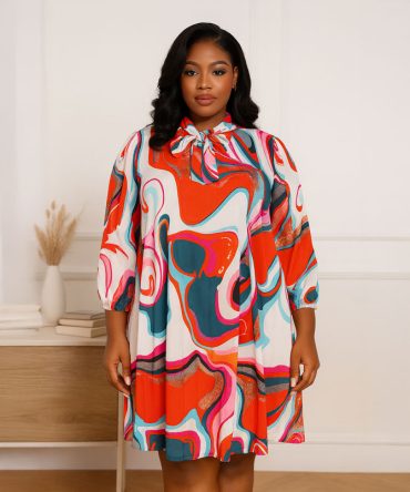 Pleated Shift Dress - TORFEO