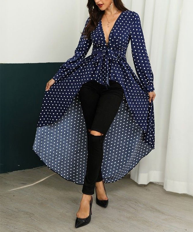 Polka Dot High-Low Top - TORFEO