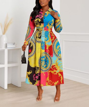 Retro Print Dress - TORFEO