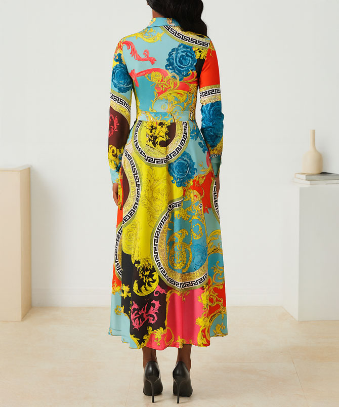 Retro Print Dress - TORFEO