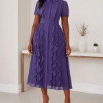 Ruffles Chiffon Midi Dress