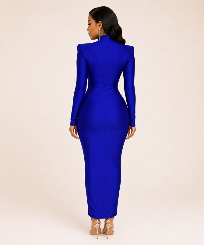 The Rhea Dress in Blue - TORFEO