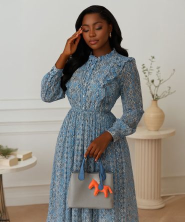 Vintage Print Chiffon Dress - TORFEO