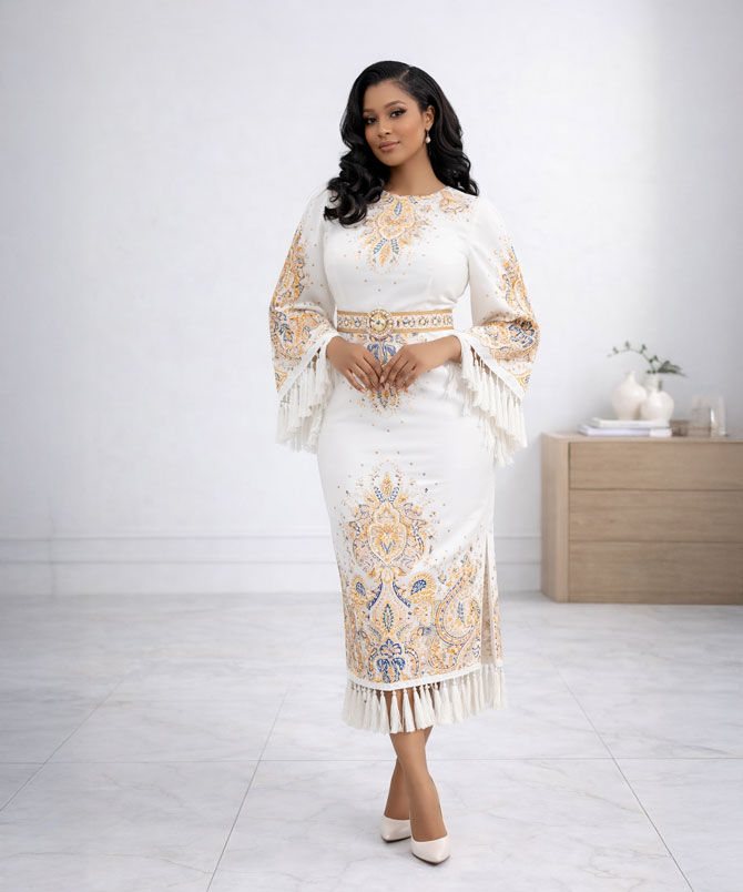 Aristocrat Print Tassel Dress - TORFEO