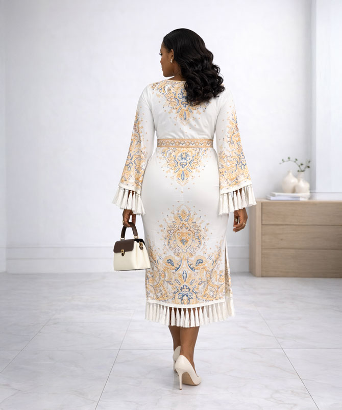 Aristocrat Print Tassel Dress - TORFEO