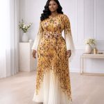 Petal Pleated Maxi Dress