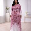 Pink Petal Pleated Maxi Dress - TORFEO