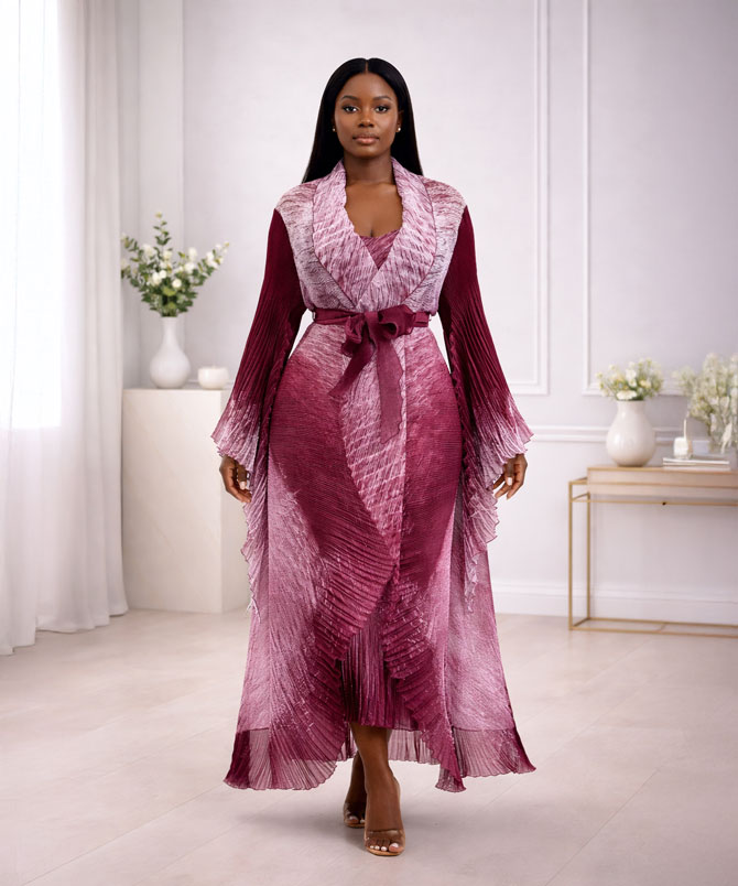 Burgundy Regal Flow Two Piece - TORFEO