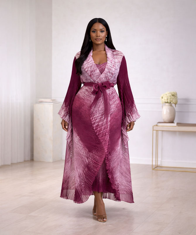 Burgundy Regal Flow Two Piece - TORFEO