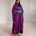 Amethyst Feather Abaya Set