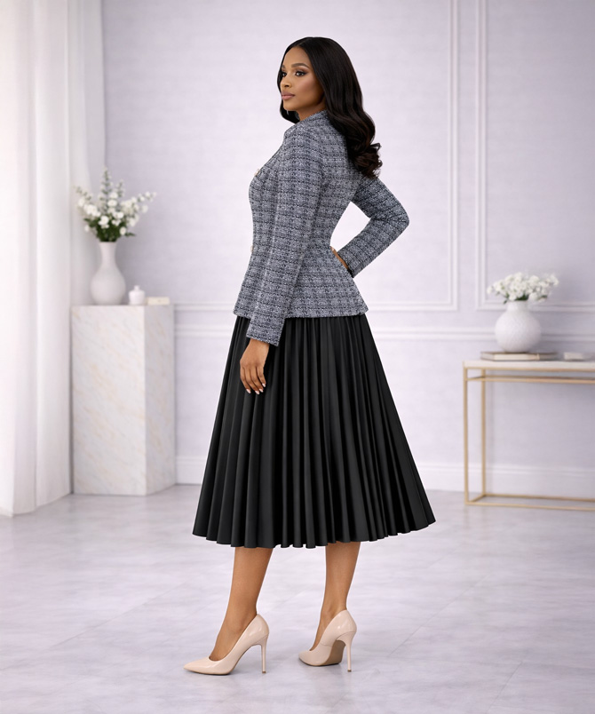 Side View of the Black Modern Heiress Set - TORFEO