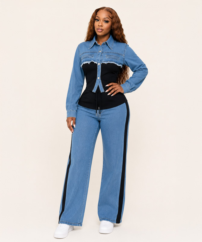 Street Chic Denim Set - TORFEO