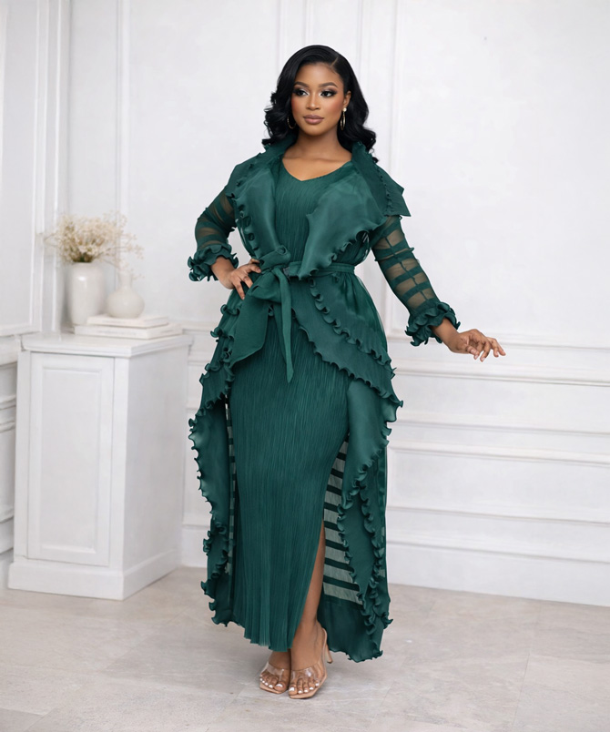 Verde Miyake Two Piece - TORFEO