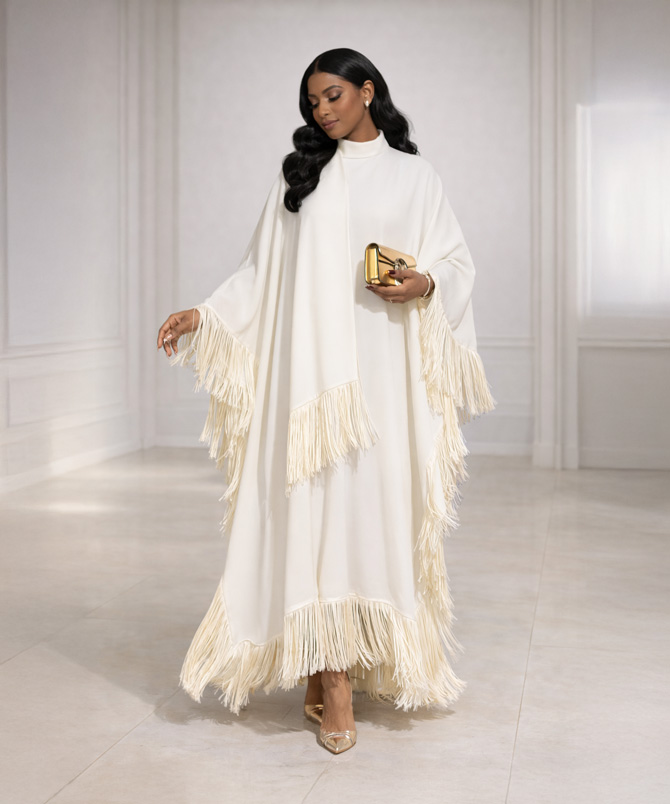 Fringe Flow Kaftan Dress - TORFEO