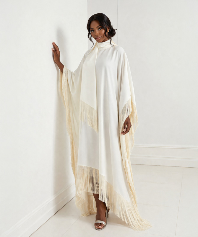 Fringe Flow Kaftan Dress - TORFEO